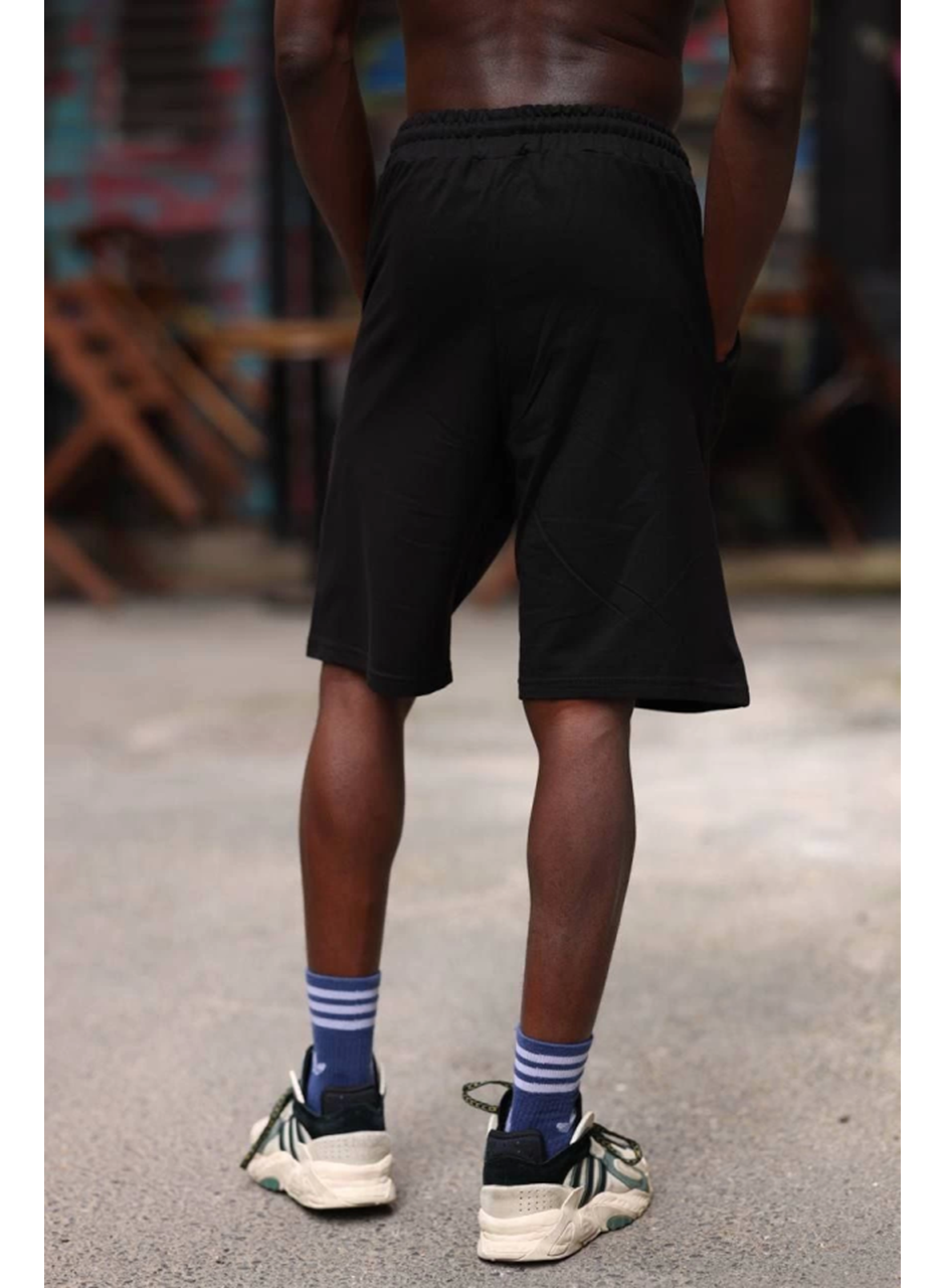 Erkek İki İplik Cepli Şort - Siyah
