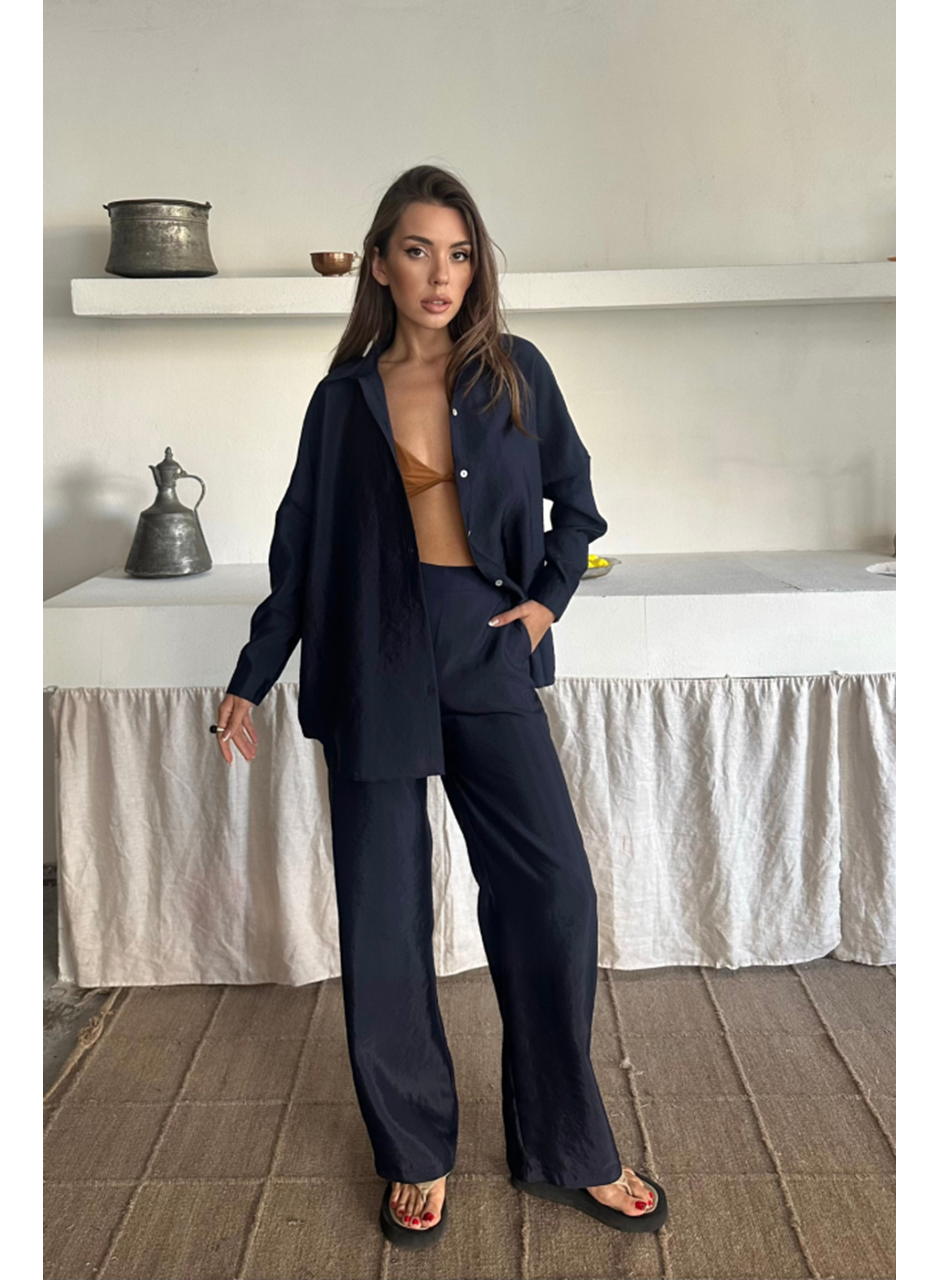 GÖMLEK-PANTOLON TAKIM CUPRA KUMAŞ - Lacivert