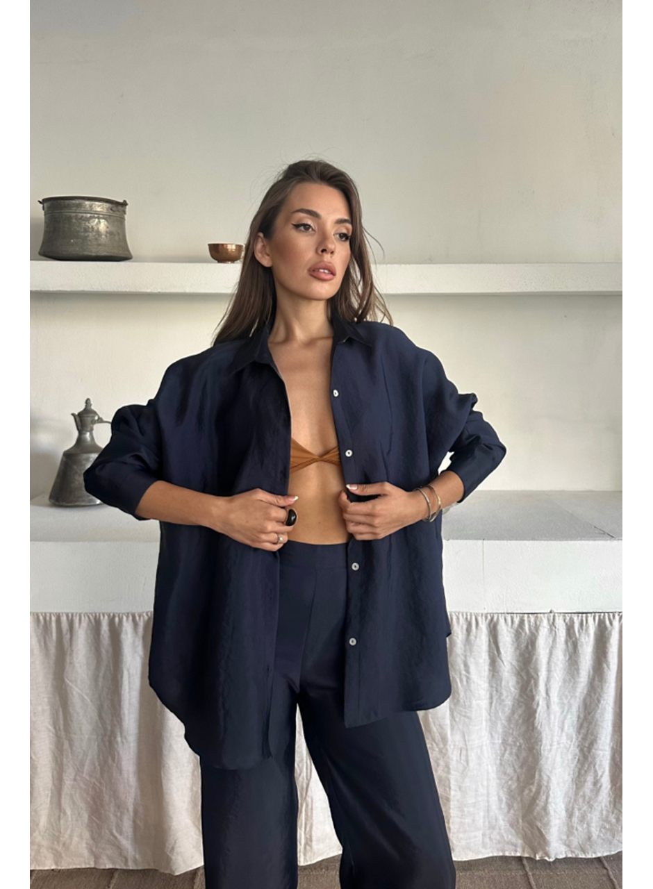 GÖMLEK-PANTOLON TAKIM CUPRA KUMAŞ - Lacivert