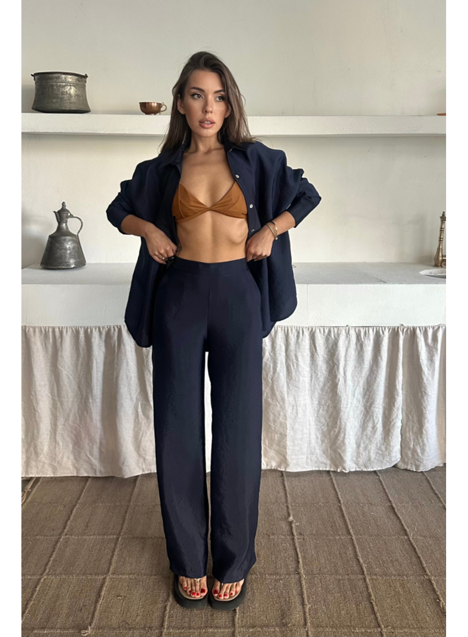 GÖMLEK-PANTOLON TAKIM CUPRA KUMAŞ - Lacivert