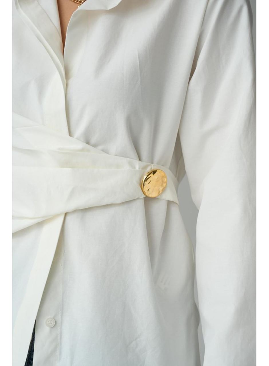 Bağlamalı Gömlek - Ekru