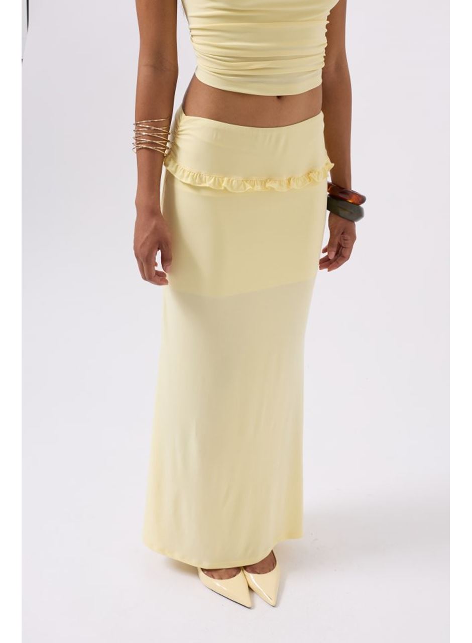 Katlama Bel Detay Maxi Etek