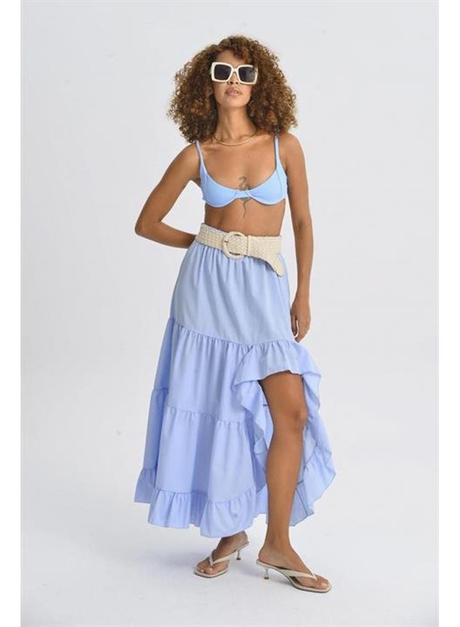 Audrey Fıfrlı Yırtmaç Detay Etek 4037