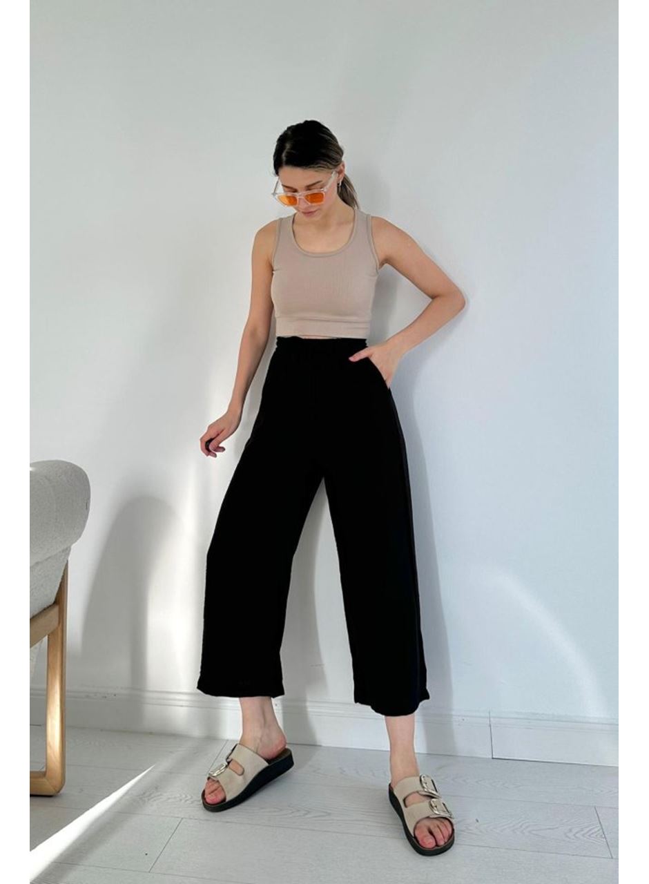 Siyah Keten Pantolon