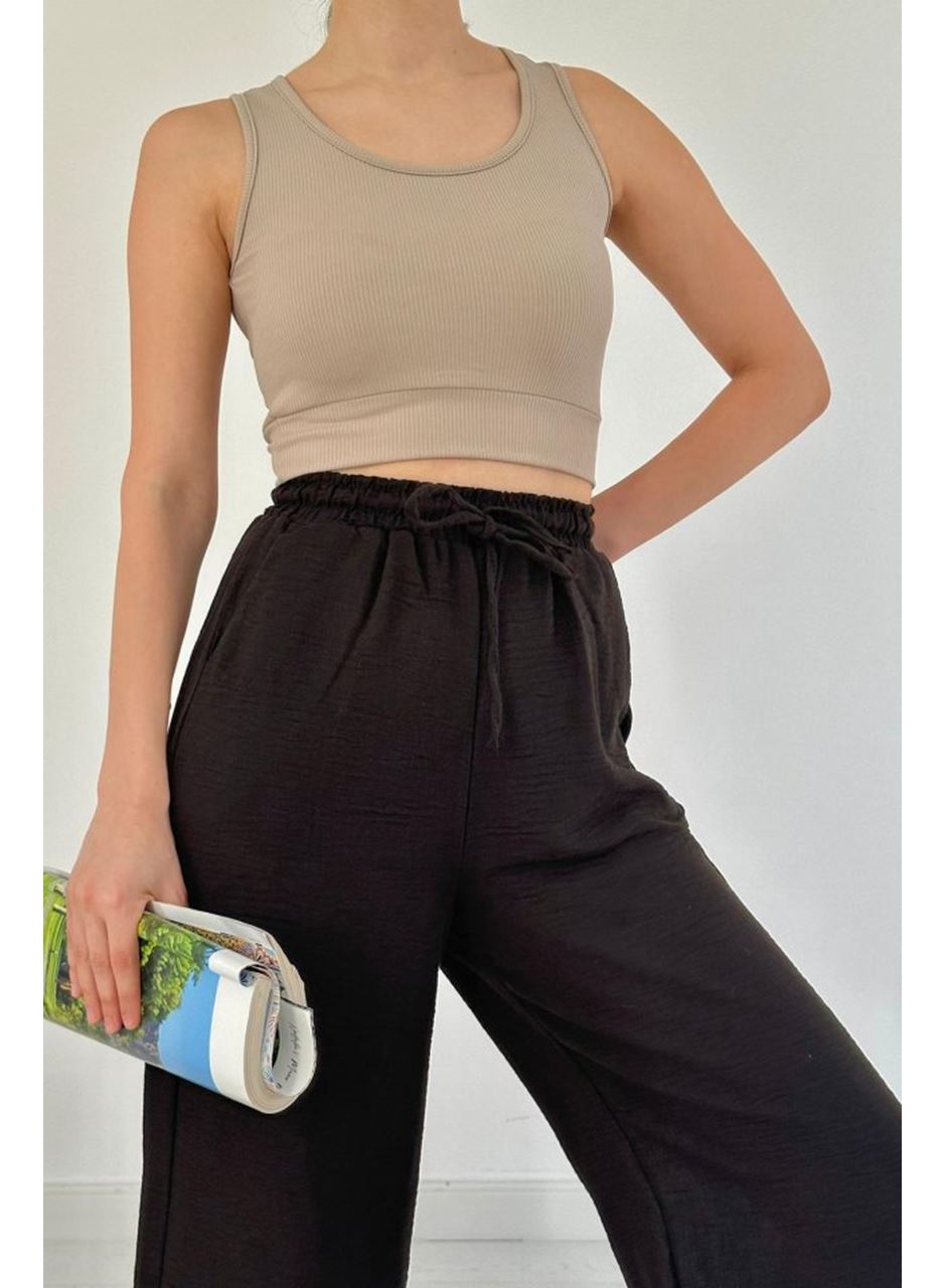 Siyah Keten Pantolon