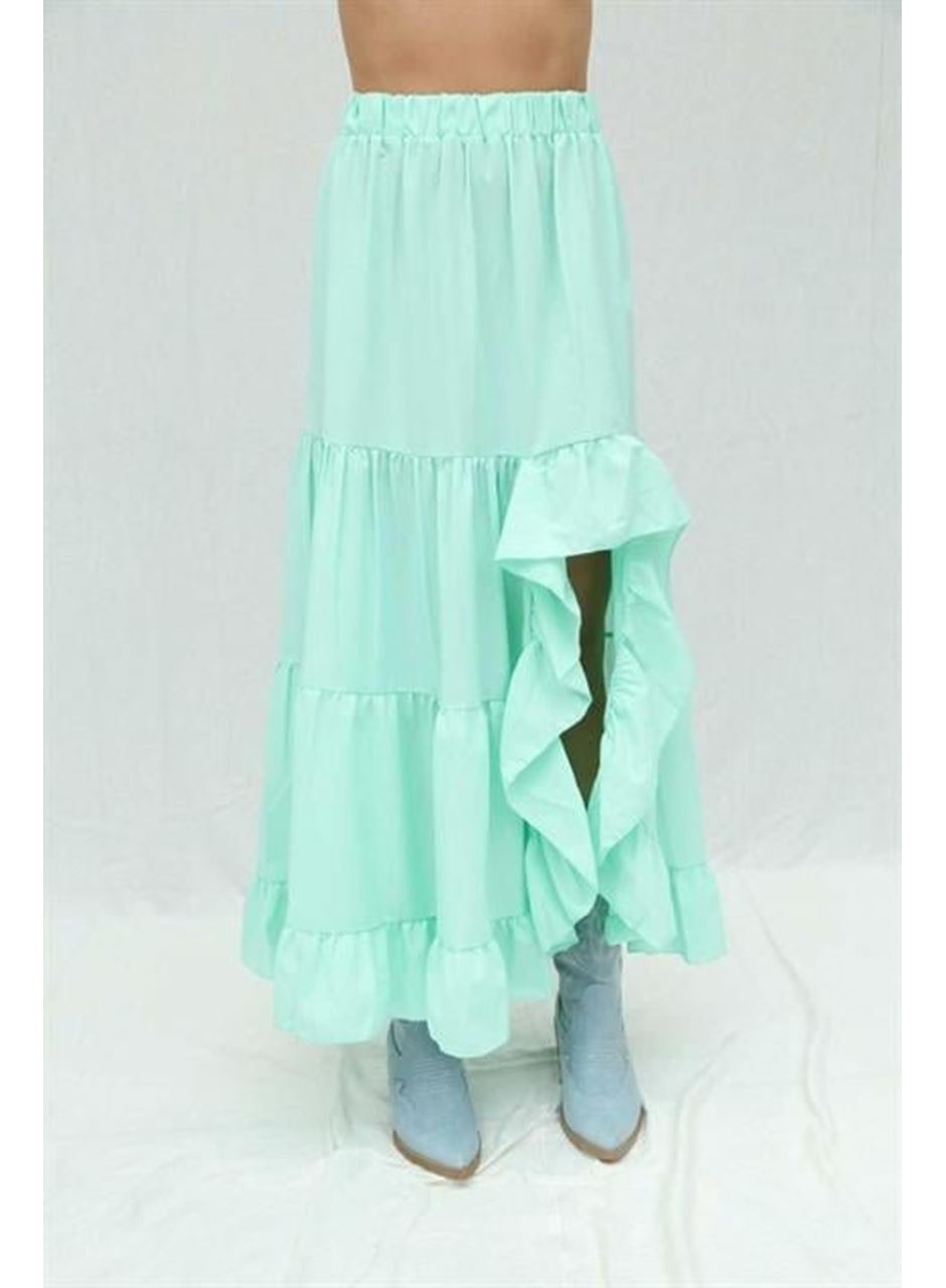 Audrey Fıfrlı Yırtmaç Detay Etek 4037