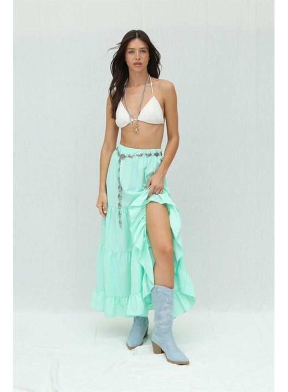 Audrey Fıfrlı Yırtmaç Detay Etek 4037