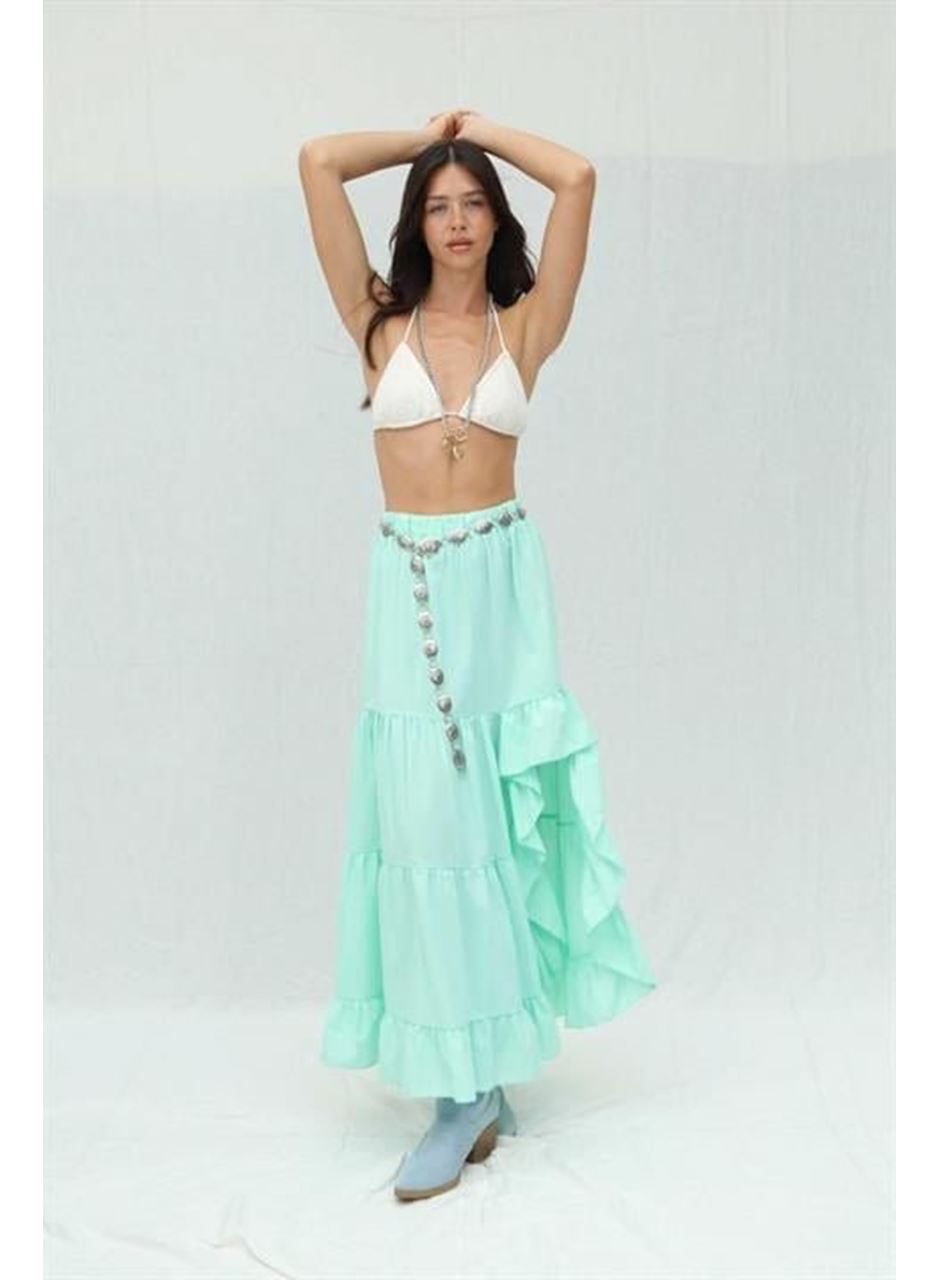 Audrey Fıfrlı Yırtmaç Detay Etek 4037