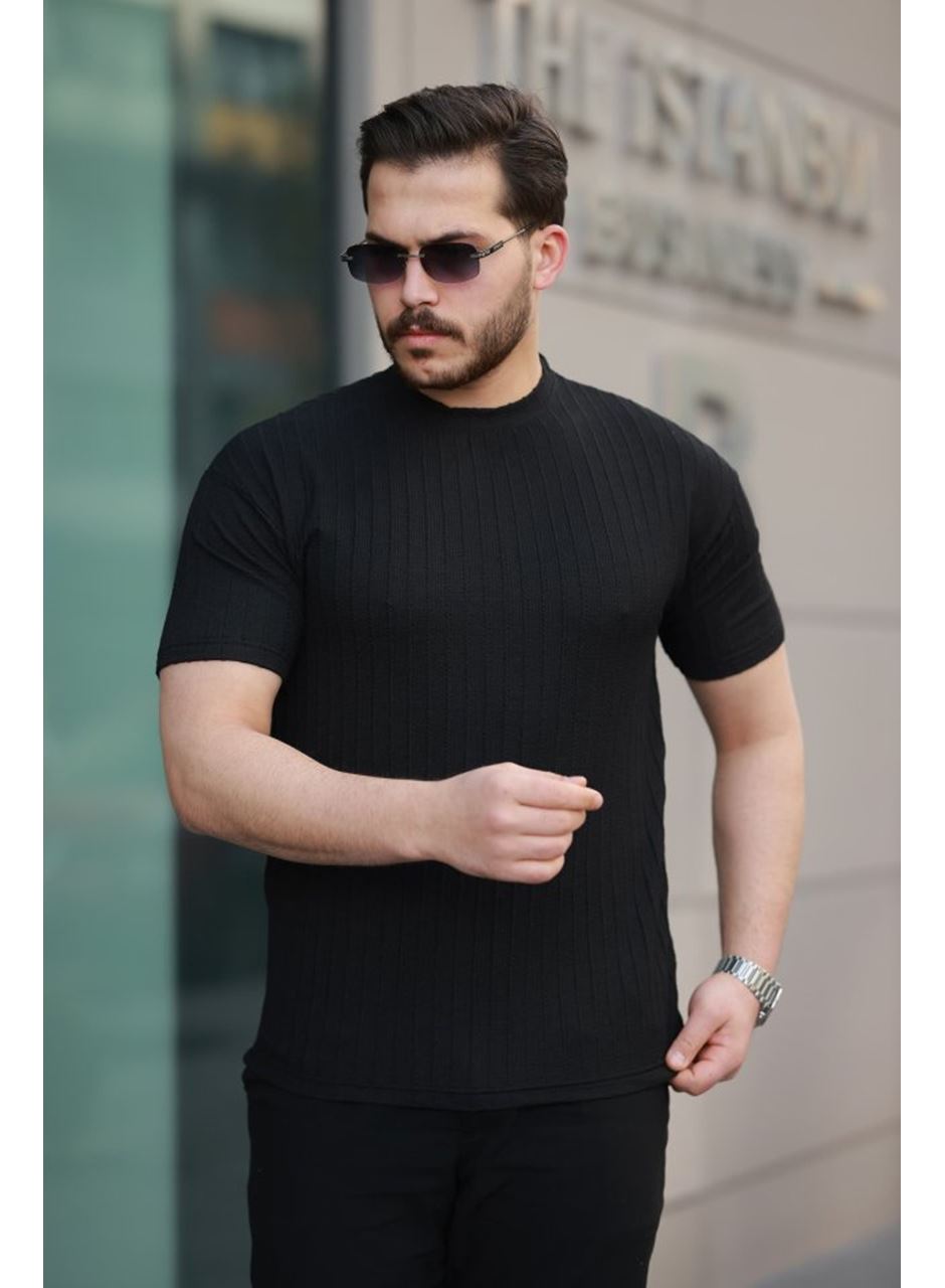 Erkek Kısa Kollu örgü Kumaş Bisiklet Yaka T-shirt