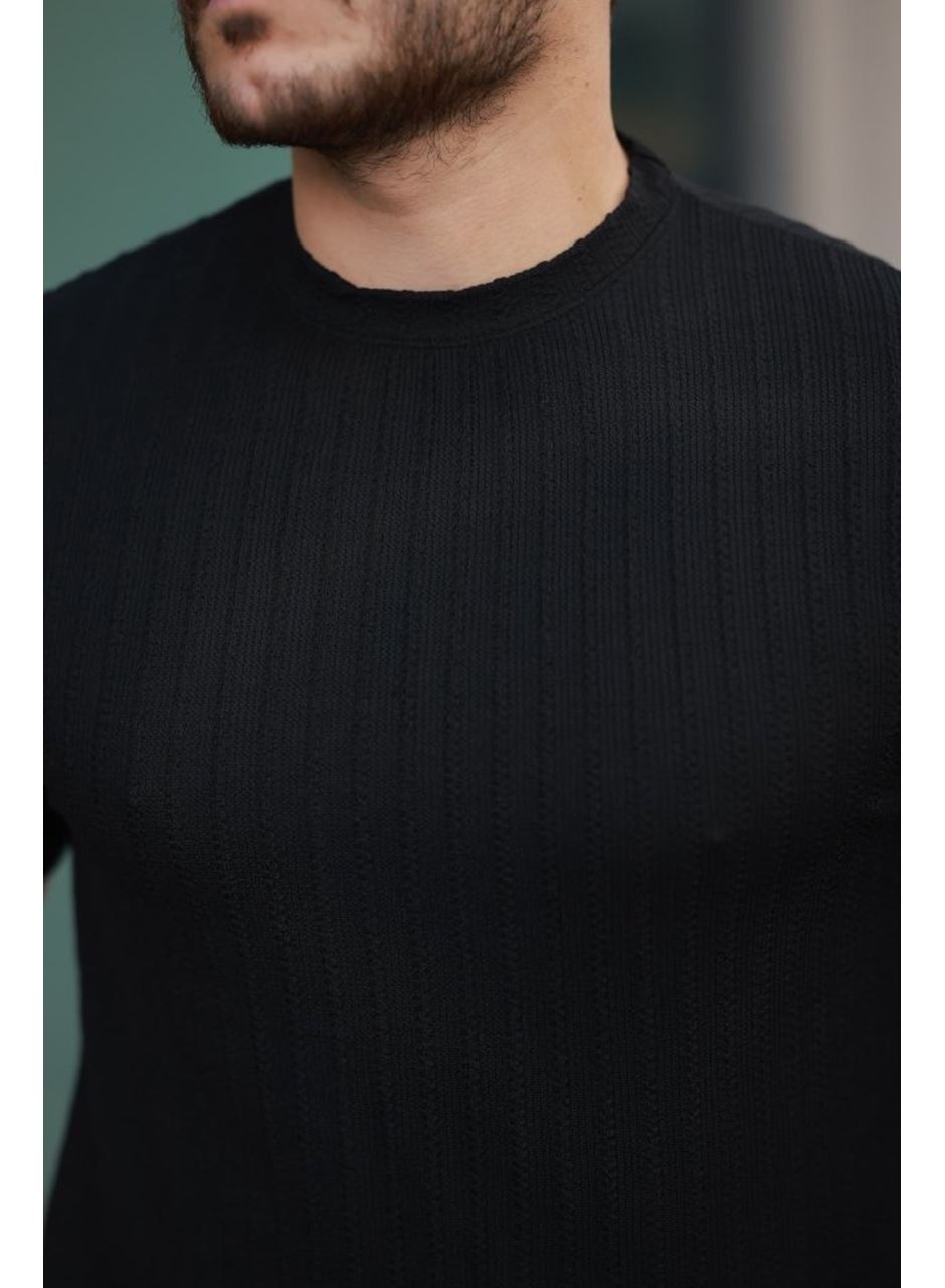 Erkek Kısa Kollu örgü Kumaş Bisiklet Yaka T-shirt