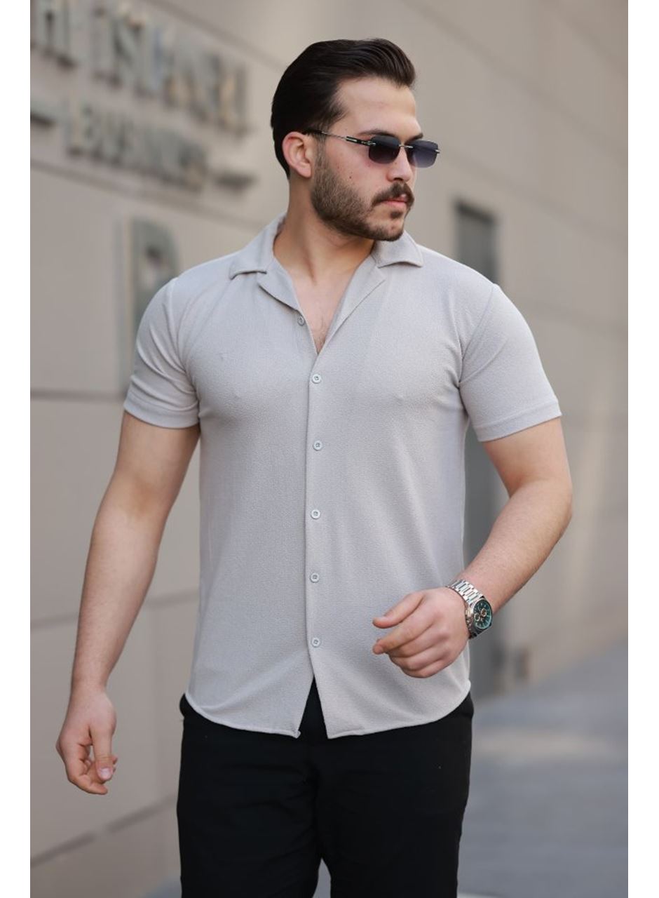 Erkek Kısa Kollu örme Kumaş Pamuklu Gömlek