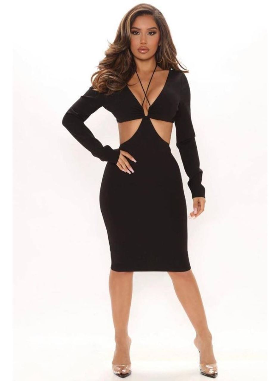 Kadın Full Dekolte Detay Fırsat ürün Seksi Elbise