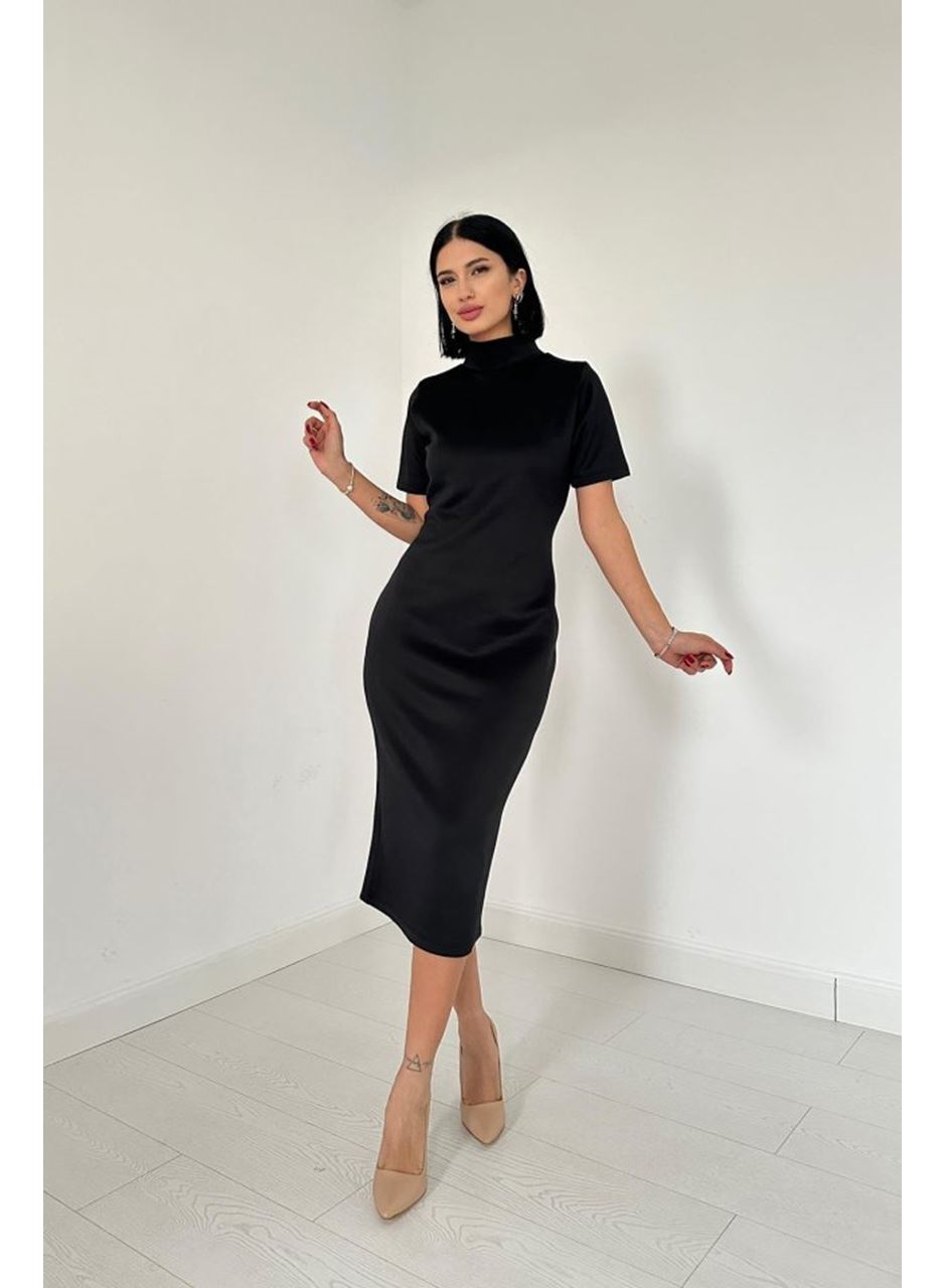 Siyah Balıkçı Yaka Elbise