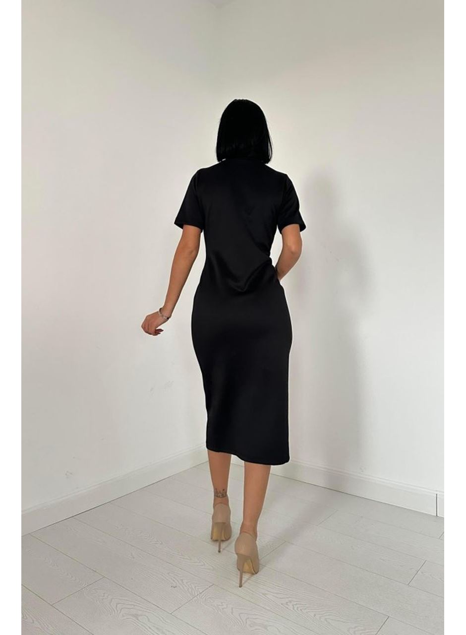Siyah Balıkçı Yaka Elbise