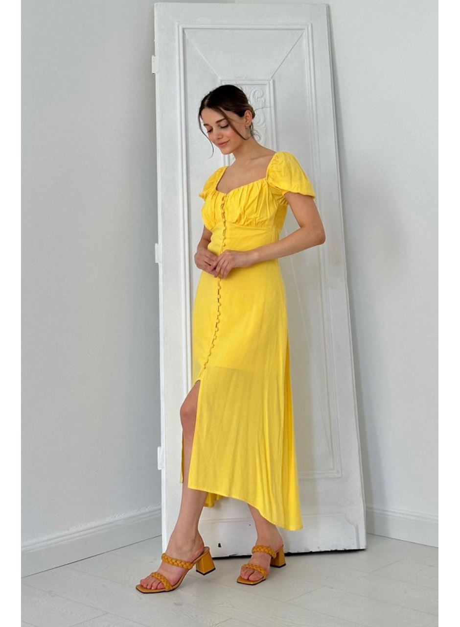 Sarı Prenses Yaka Elbise