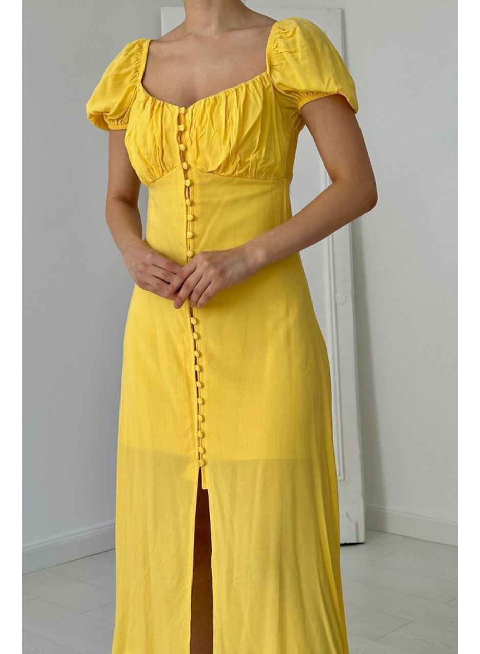 Sarı Prenses Yaka Elbise