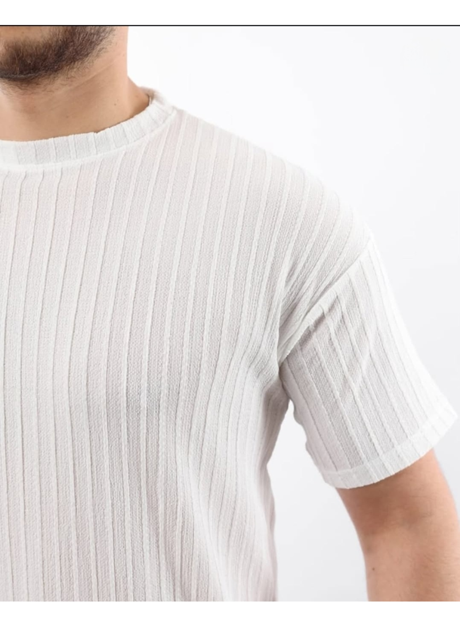 Erkek Kısa Kollu örgü Kumaş Bisiklet Yaka T-shirt