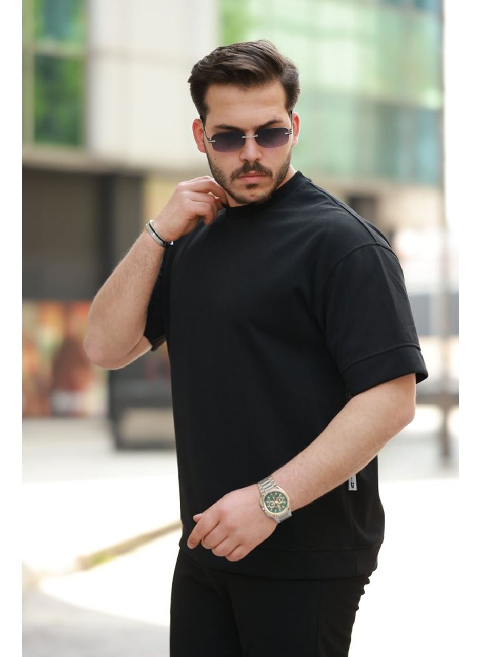 Erkek Basic Oversize Double Face Kumaş Kısa Kollu Tshirt
