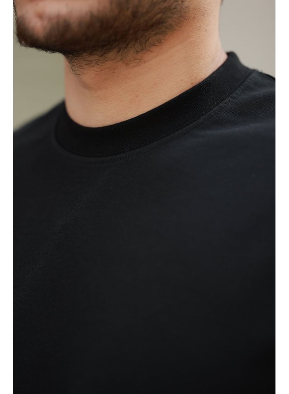 Erkek Basic Oversize Double Face Kumaş Kısa Kollu Tshirt