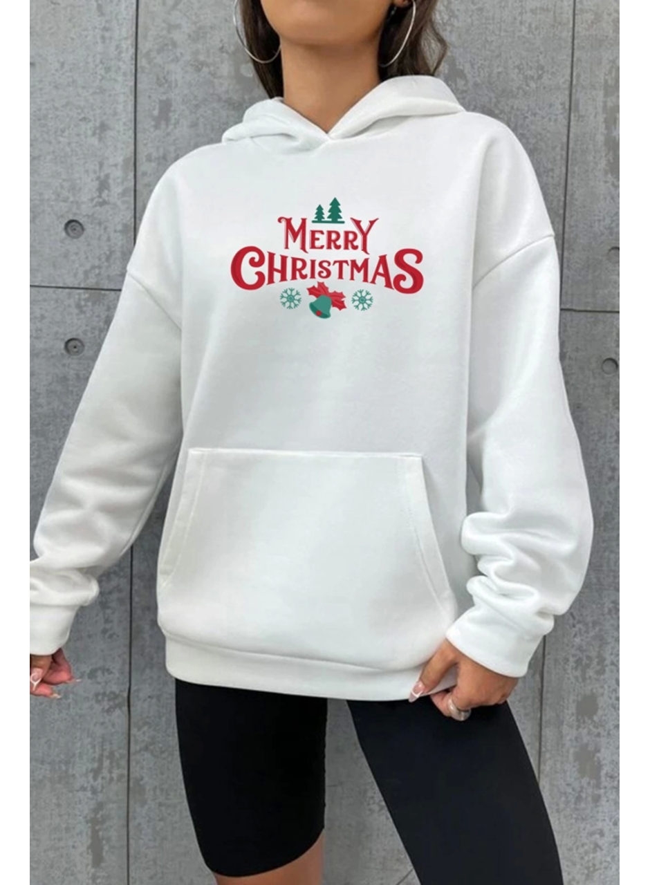 Merry Chrıstmas Sweatshirt - Hodie - Beyaz
