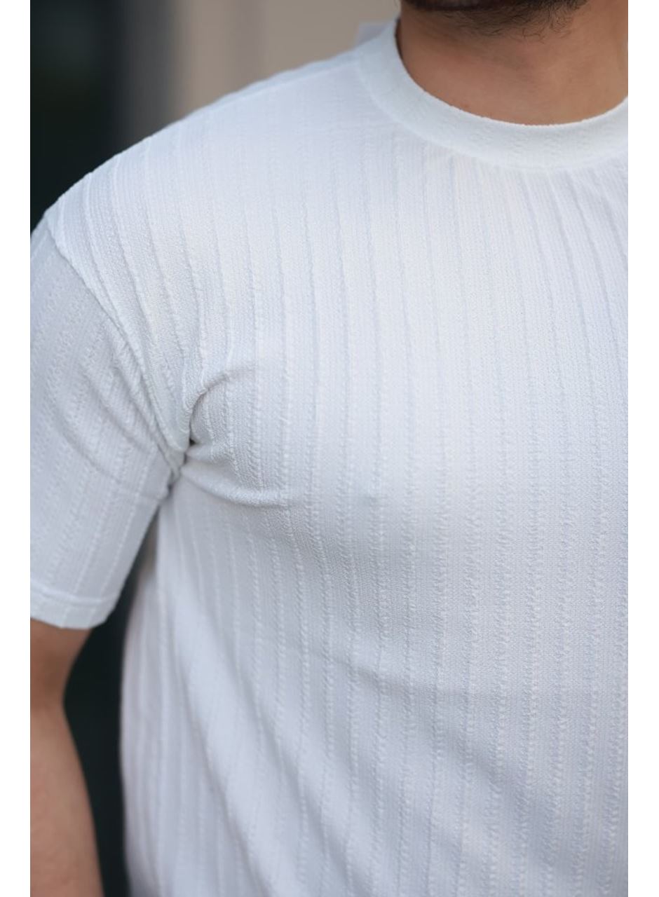 Erkek Kısa Kollu örgü Kumaş Bisiklet Yaka T-shirt