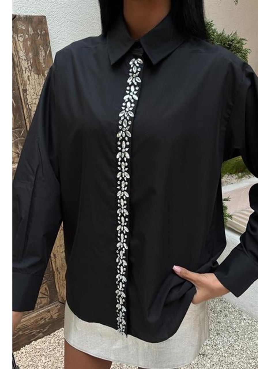 Önü Şerit Taşlı Gömlek 3448