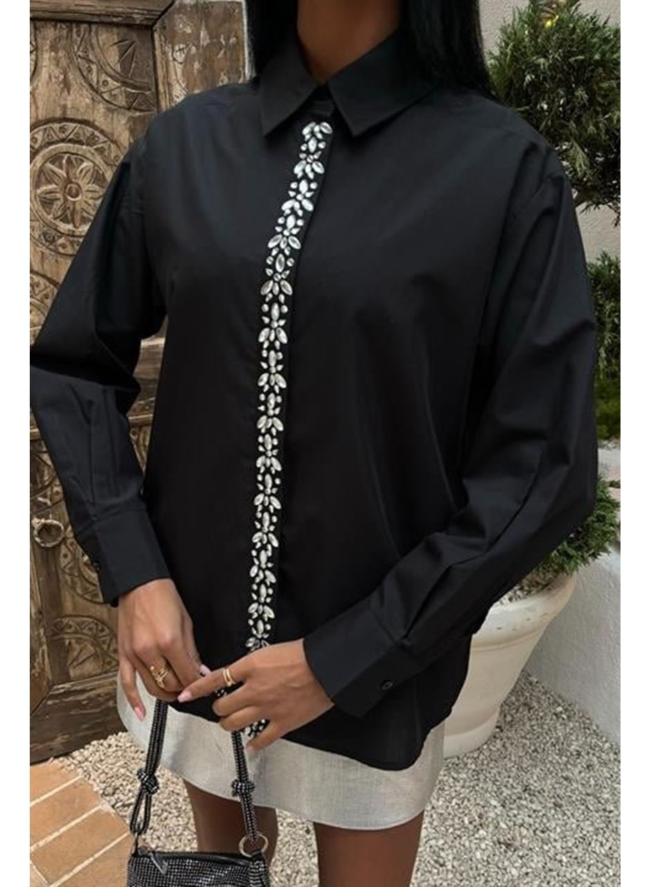 Önü Şerit Taşlı Gömlek 3448