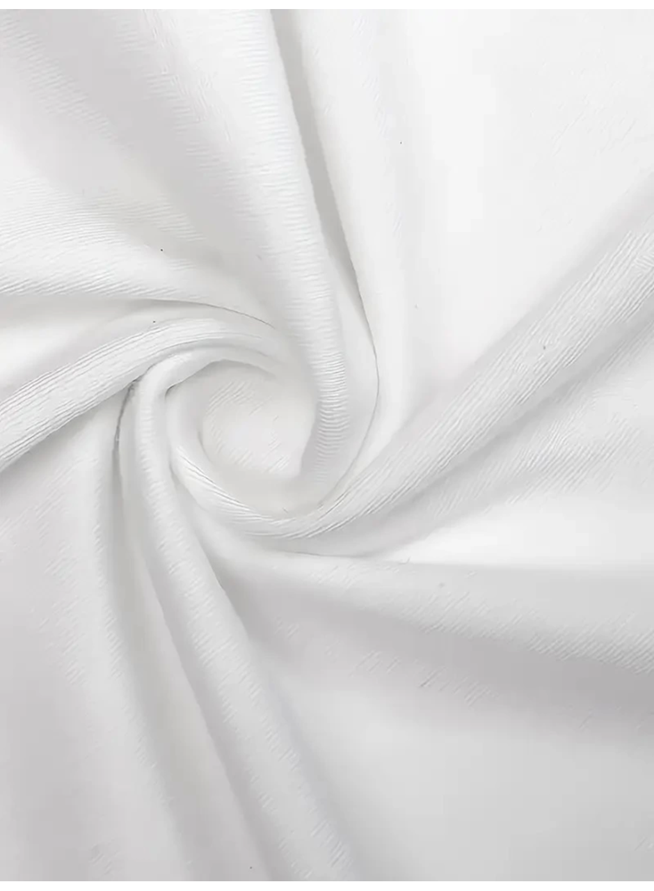 Baskılı Oversize Bisiklet Yaka T-shirt - Beyaz