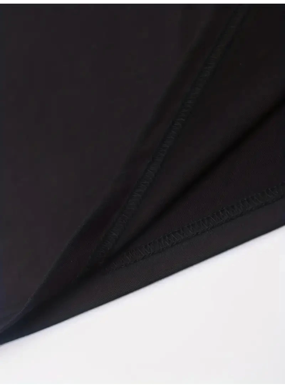 Sporda Günlük Hayata Giyilebilir GYM Baskılı Oversize Bisiklet Yaka Erkek T-shirt - Siyah