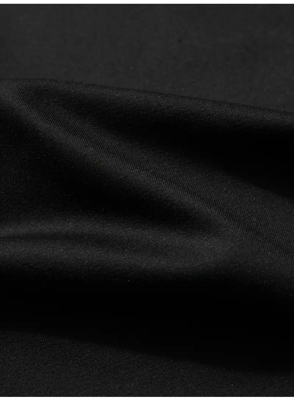 Baskılı Oversize Bisiklet Yaka T-shirt - Siyah