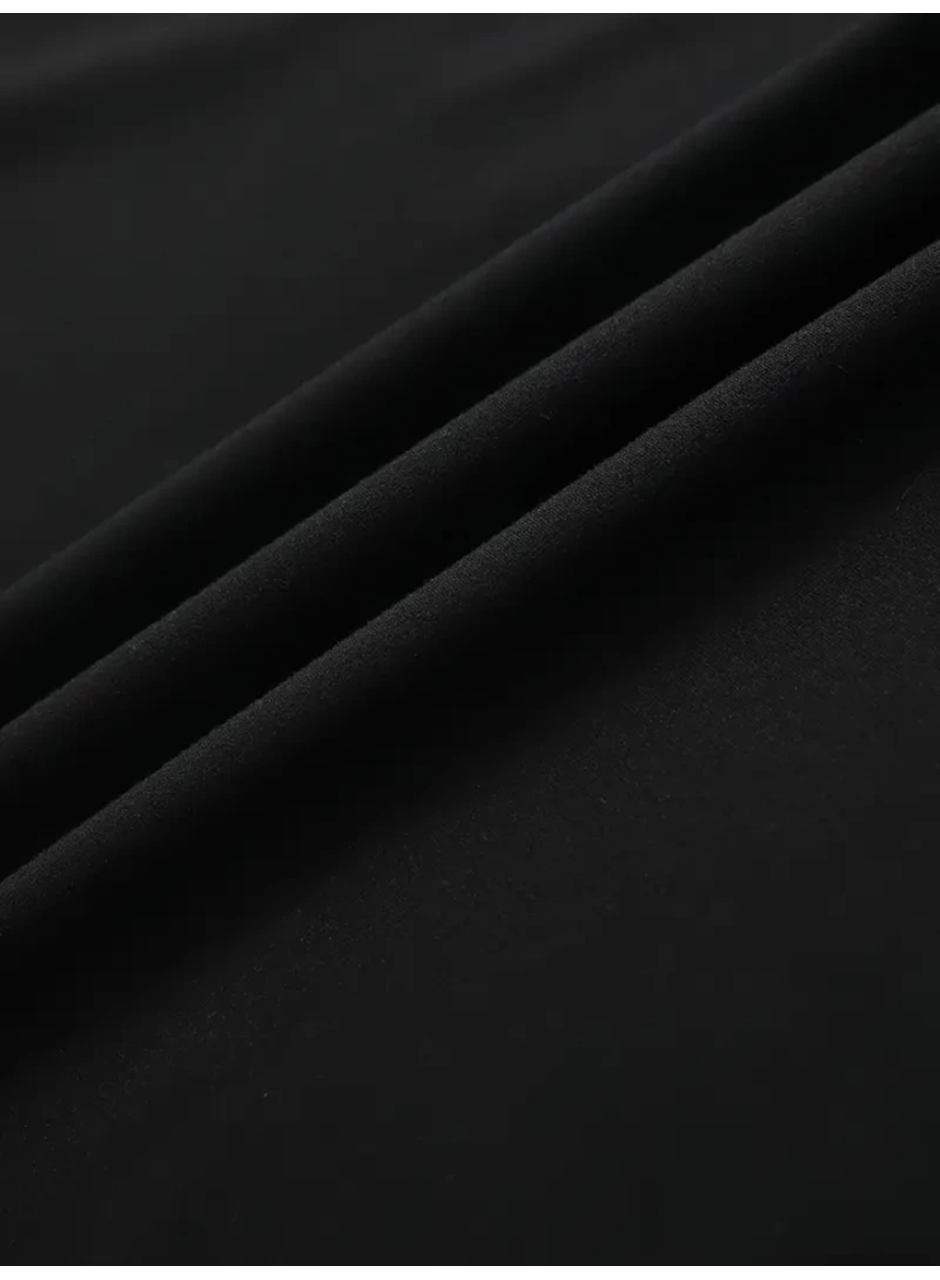 Baskılı Oversize Bisiklet Yaka T-shirt - Siyah