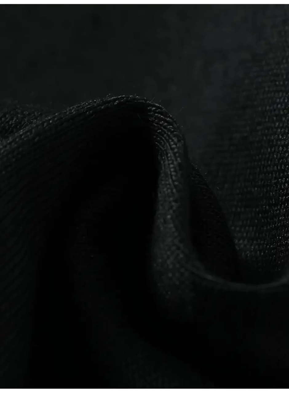 Baskılı Oversize Bisiklet Yaka T-shirt - Siyah