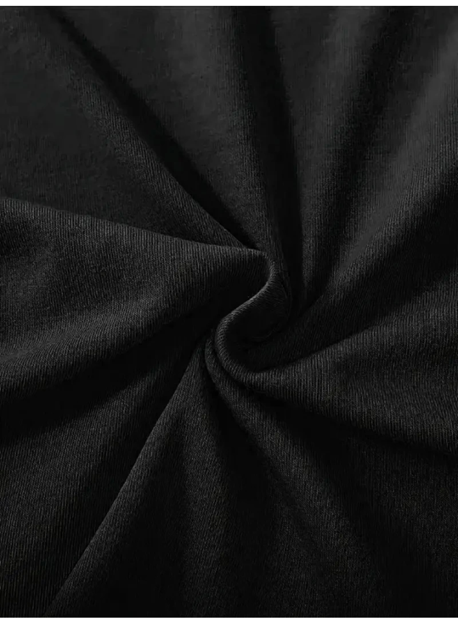 Fiyonk Baskılı Siyah Oversize Unisex T-shirt- Siyah