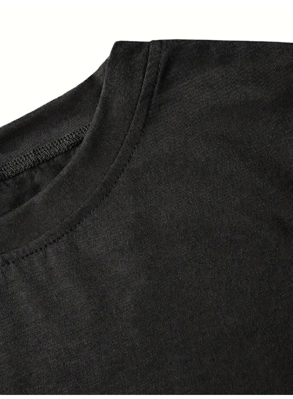 Fiyonk Baskılı Siyah Oversize Unisex T-shirt- Siyah