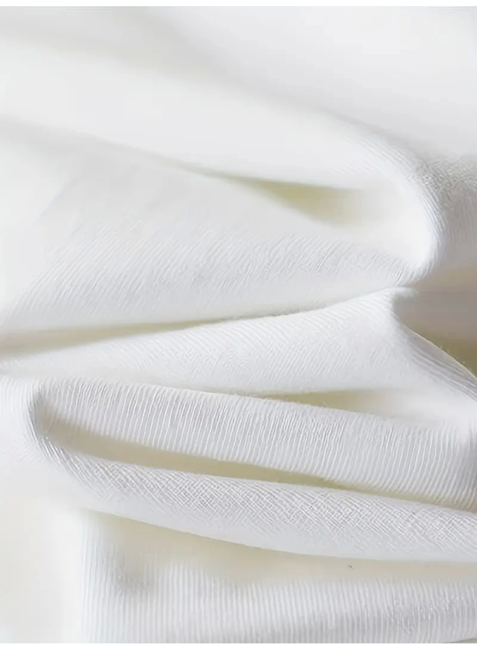 Baskılı Oversize Bisiklet Yaka T-shirt - Beyaz