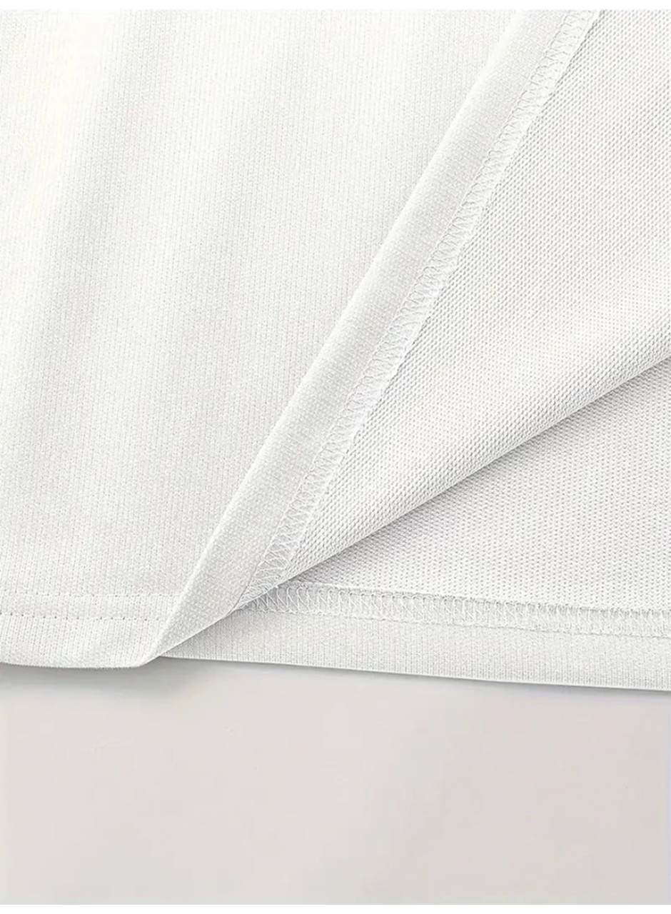 Baskılı Oversize Bisiklet Yaka T-shirt - Beyaz