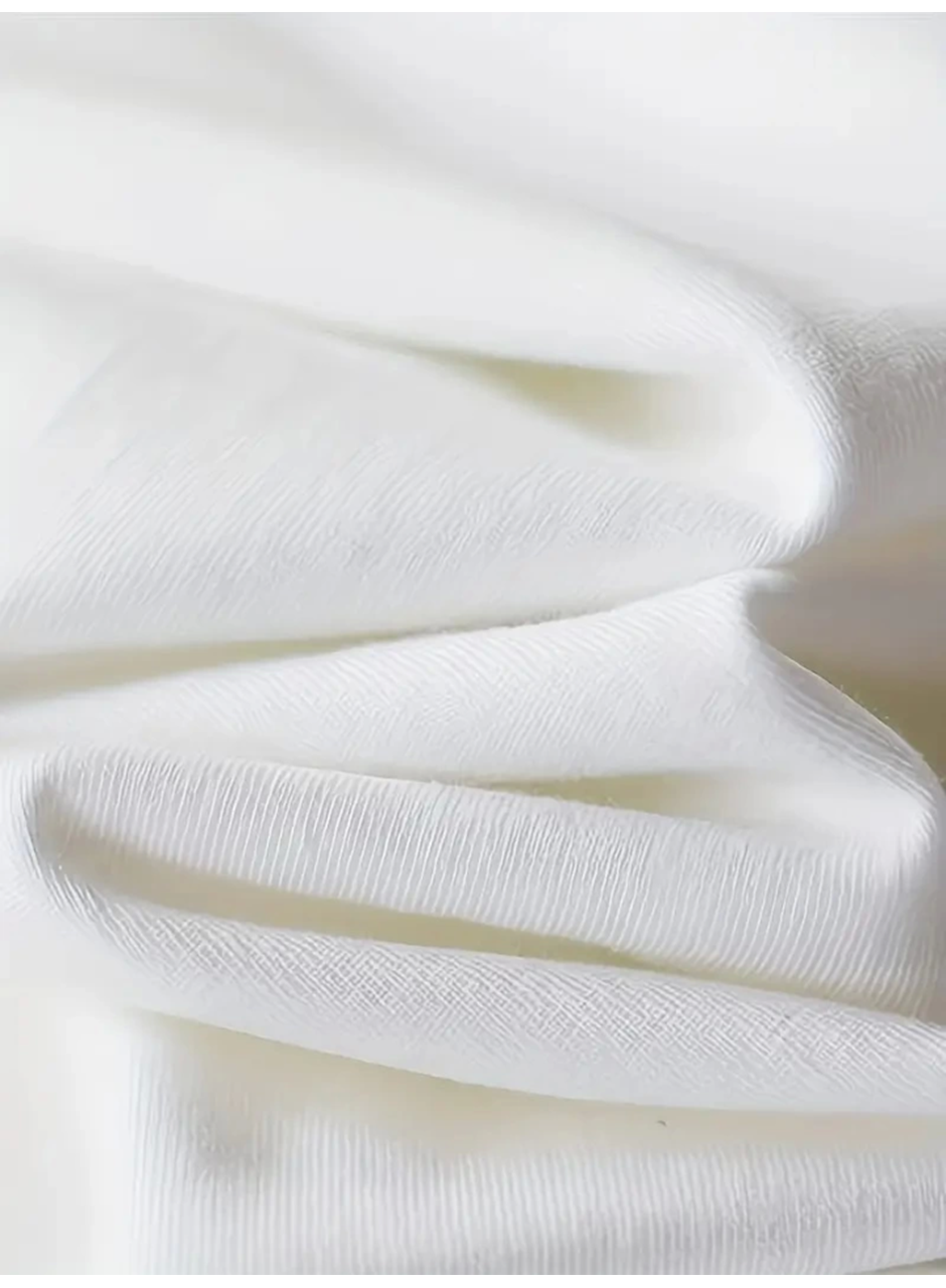 Baskılı Oversize Bisiklet Yaka T-shirt - Beyaz