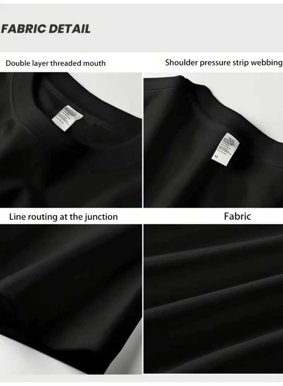 Baskılı Oversize Bisiklet Yaka T-shirt - Siyah