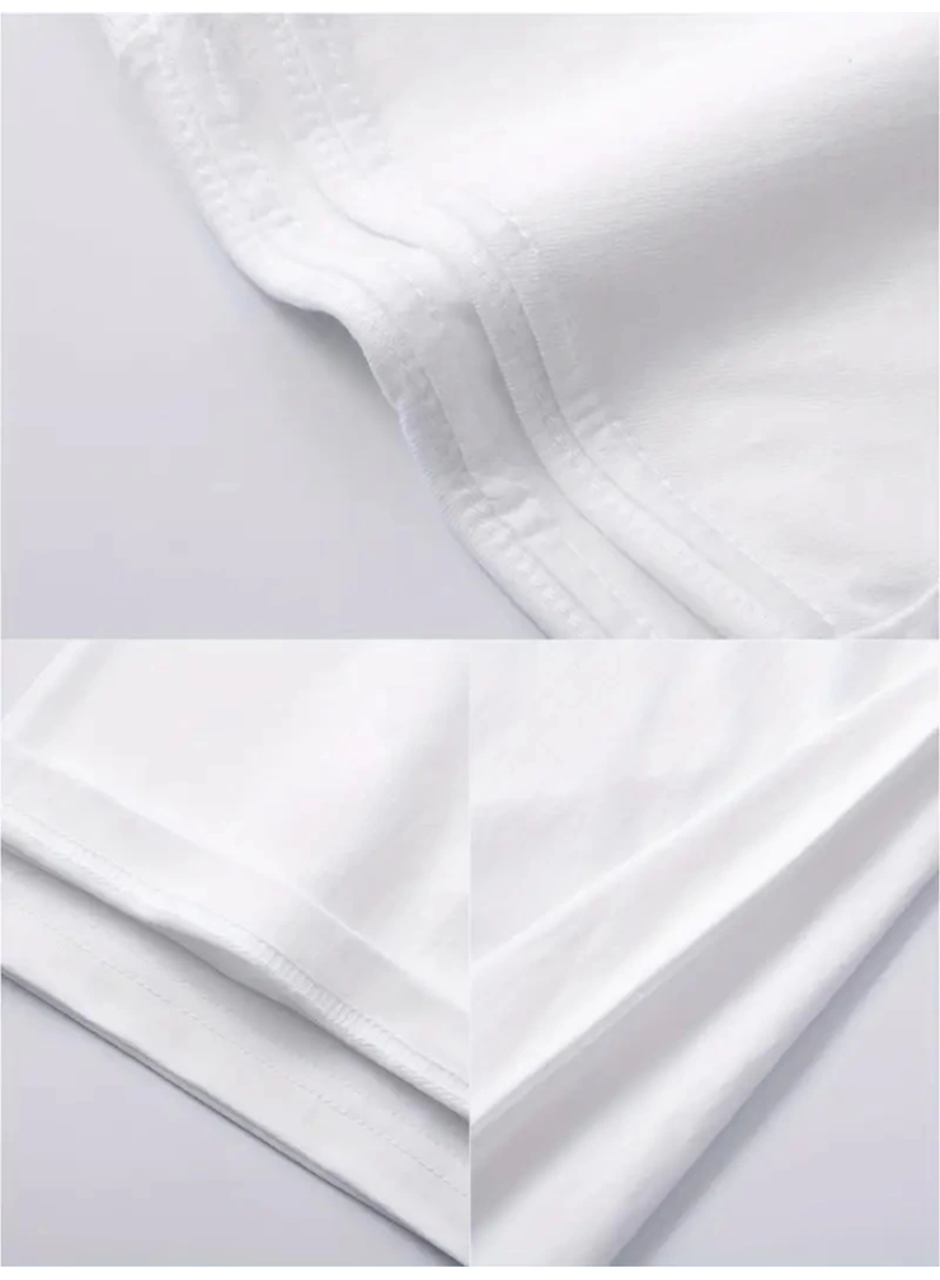 Baskılı Oversize Bisiklet Yaka T-shirt - Beyaz