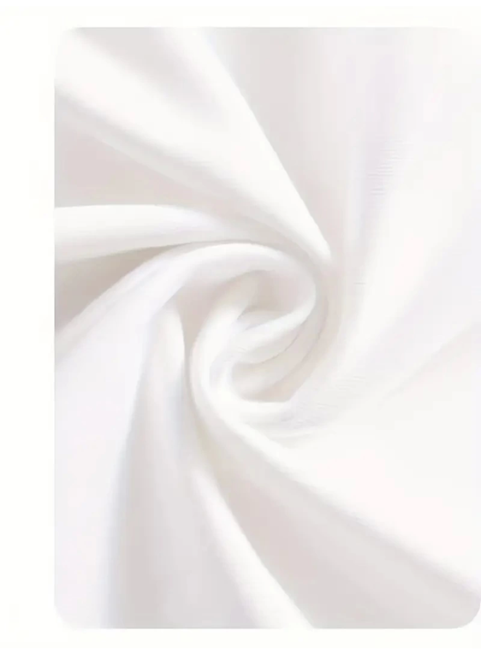 Baskılı Oversize Bisiklet Yaka T-shirt - Beyaz