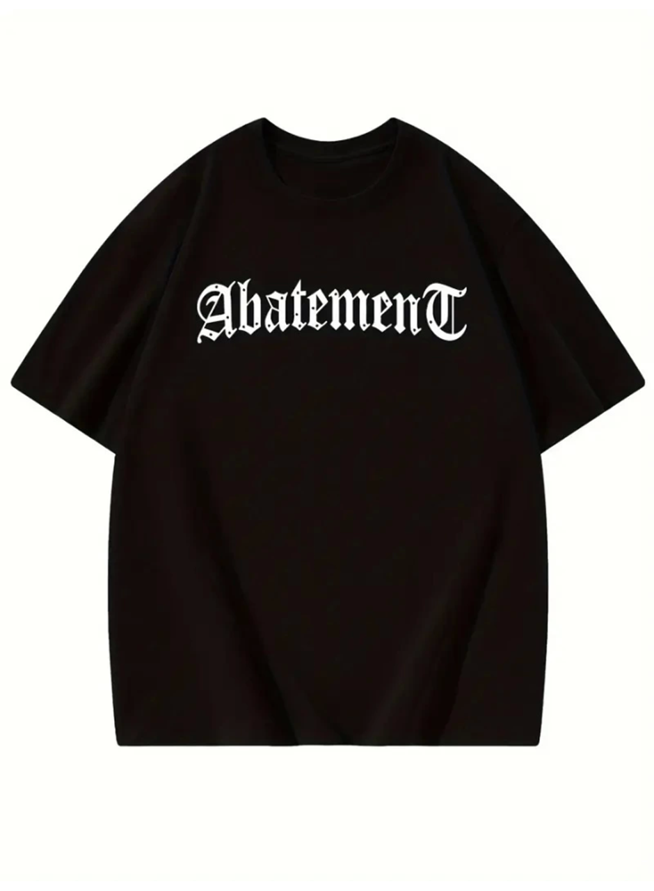 Baskılı Oversize Bisiklet Yaka T-shirt - Siyah