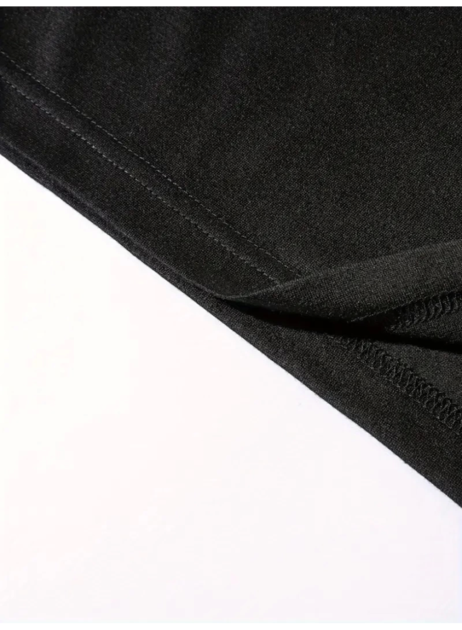 Baskılı Oversize Bisiklet Yaka T-shirt - Siyah