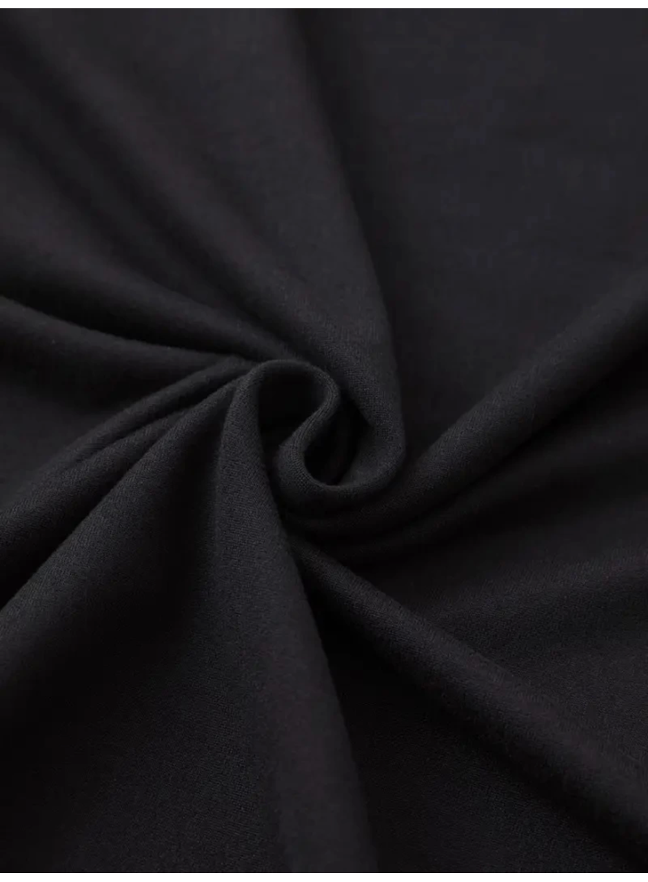 Baskılı Oversize Bisiklet Yaka T-shirt - Siyah