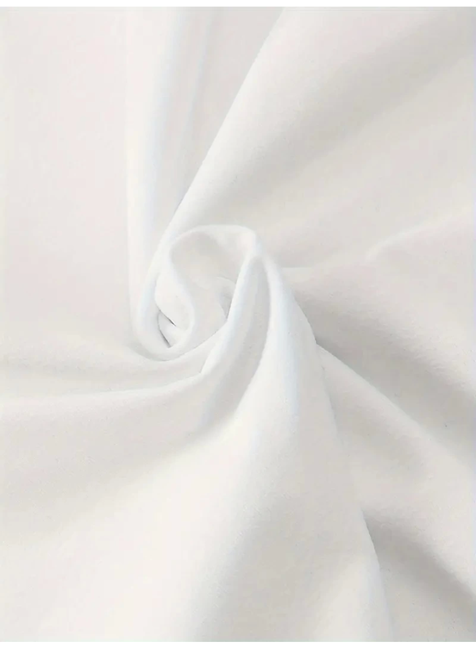 Baskılı Oversize Bisiklet Yaka T-shirt - Beyaz