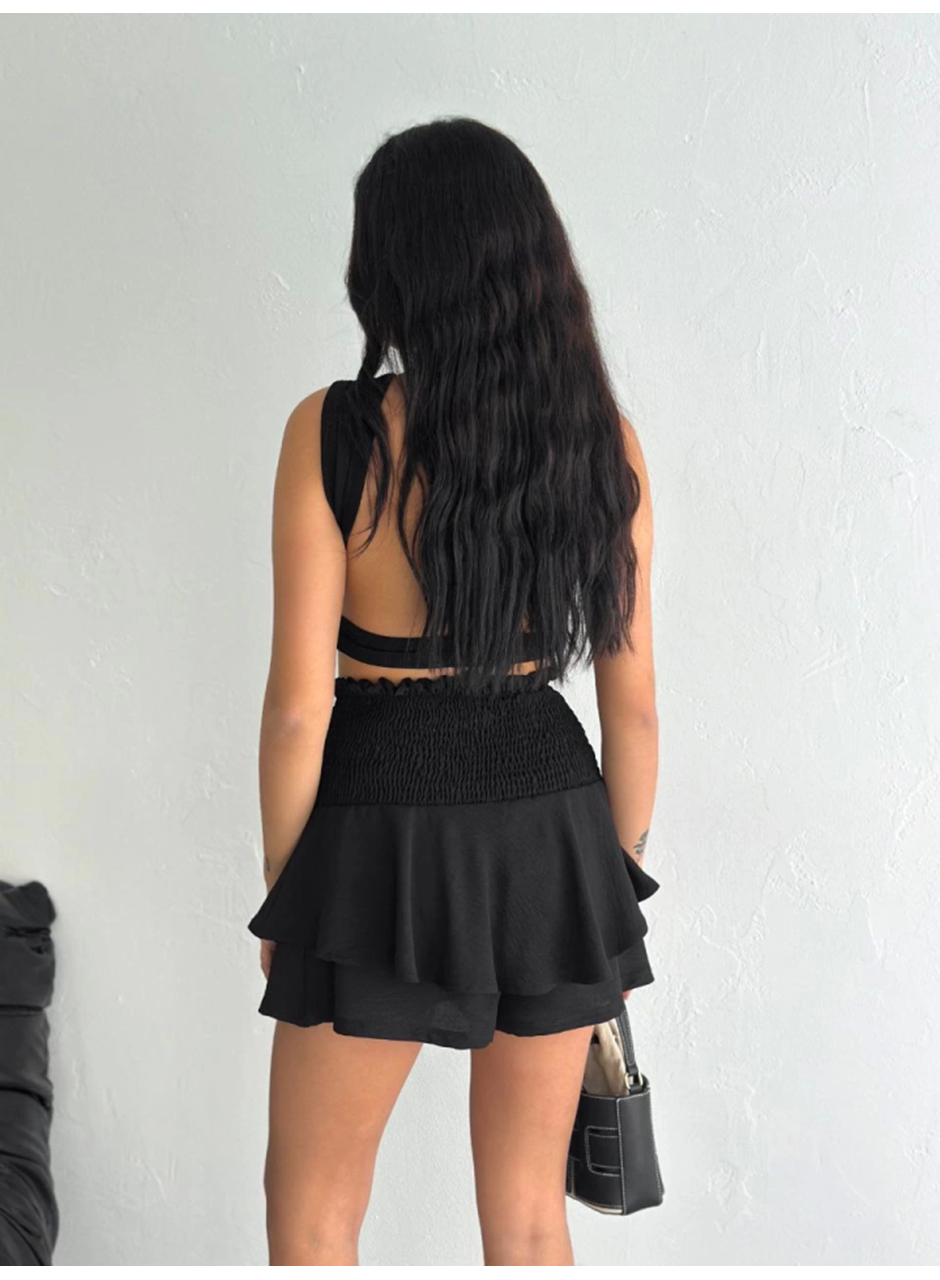Ayrobin Şortlu Etek - Siyah