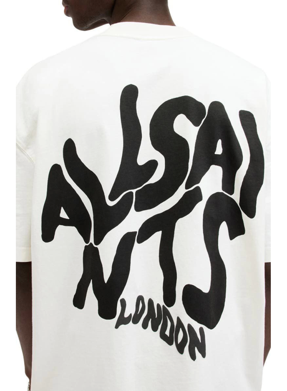 Erkek Baskılı Oversize T-shirt - Beyaz