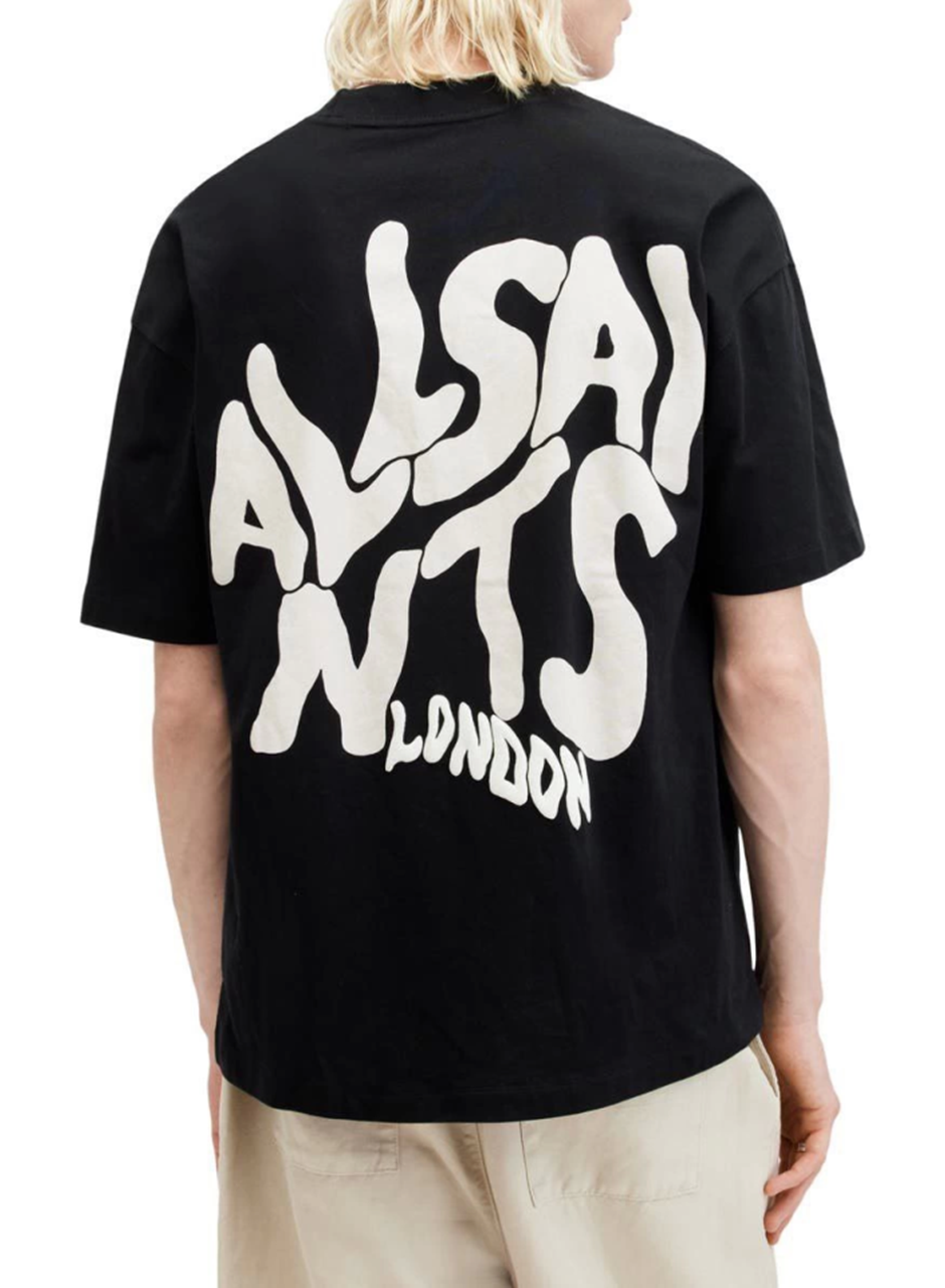 Erkek Baskılı Oversize T-shirt - Siyah