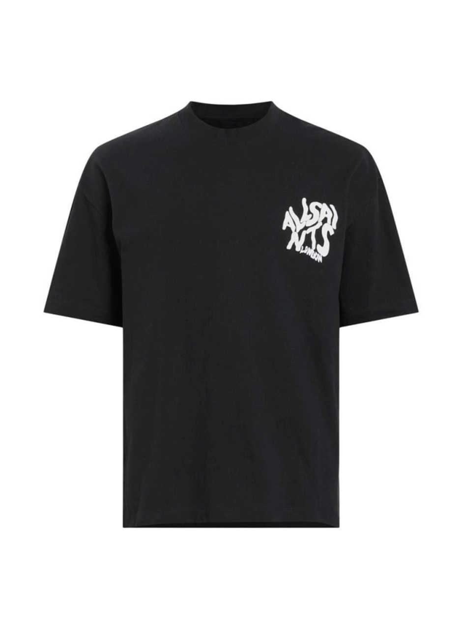 Erkek Baskılı Oversize T-shirt - Siyah