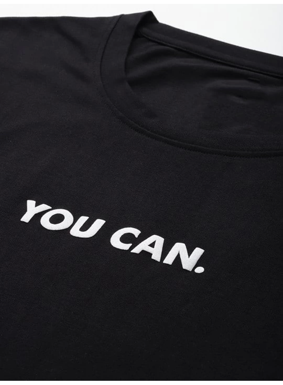 Baskılı Oversize T-shirt - Siyah