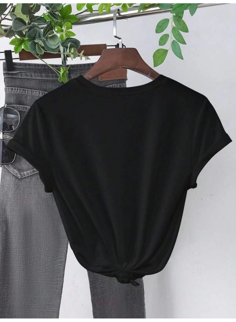 Baskılı T-shirt - Siyah